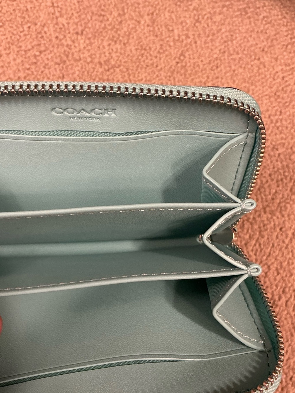 Coach Blue Zip Card Case Wallet. Authentic Coach Wallet. - Picture 5 of 7